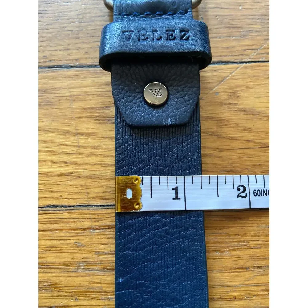 VELEZ Blue Leather Belt Mens sz 38